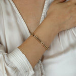 14K Gold Grand Flat Paper Clip Bracelet Bracelet ABGBR-108-G  - Abtin & Co.