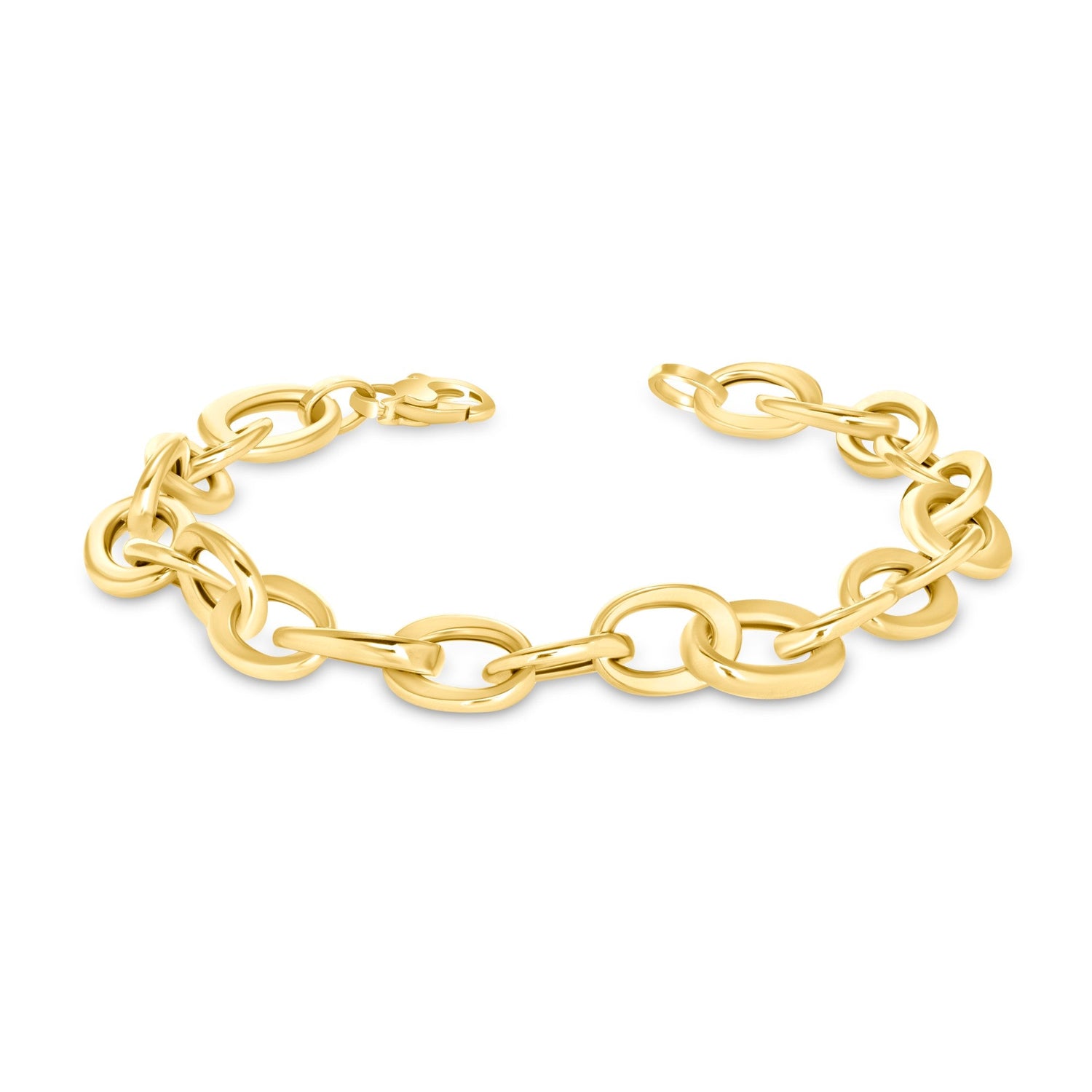 14K Gold Grand Oval Link Chain Bracelet Bracelet ABGBR-111-G  - Abtin & Co.