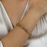 14K Gold Grand Oval Link Chain Bracelet Bracelet ABGBR-111-G  - Abtin & Co.