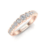 14K Gold Half-Bezel Diamond Ring Wedding Band Ring ABB-618-D  - Abtin & Co.