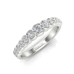 14K Gold Half-Bezel Diamond Ring Wedding Band Ring ABB-618-D  - Abtin & Co.
