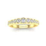14K Gold Half-Bezel Diamond Ring Wedding Band Ring ABB-618-D  - Abtin & Co.