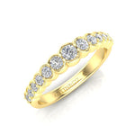 14K Gold Half-Bezel Diamond Ring Wedding Band Ring ABB-618-D  - Abtin & Co.