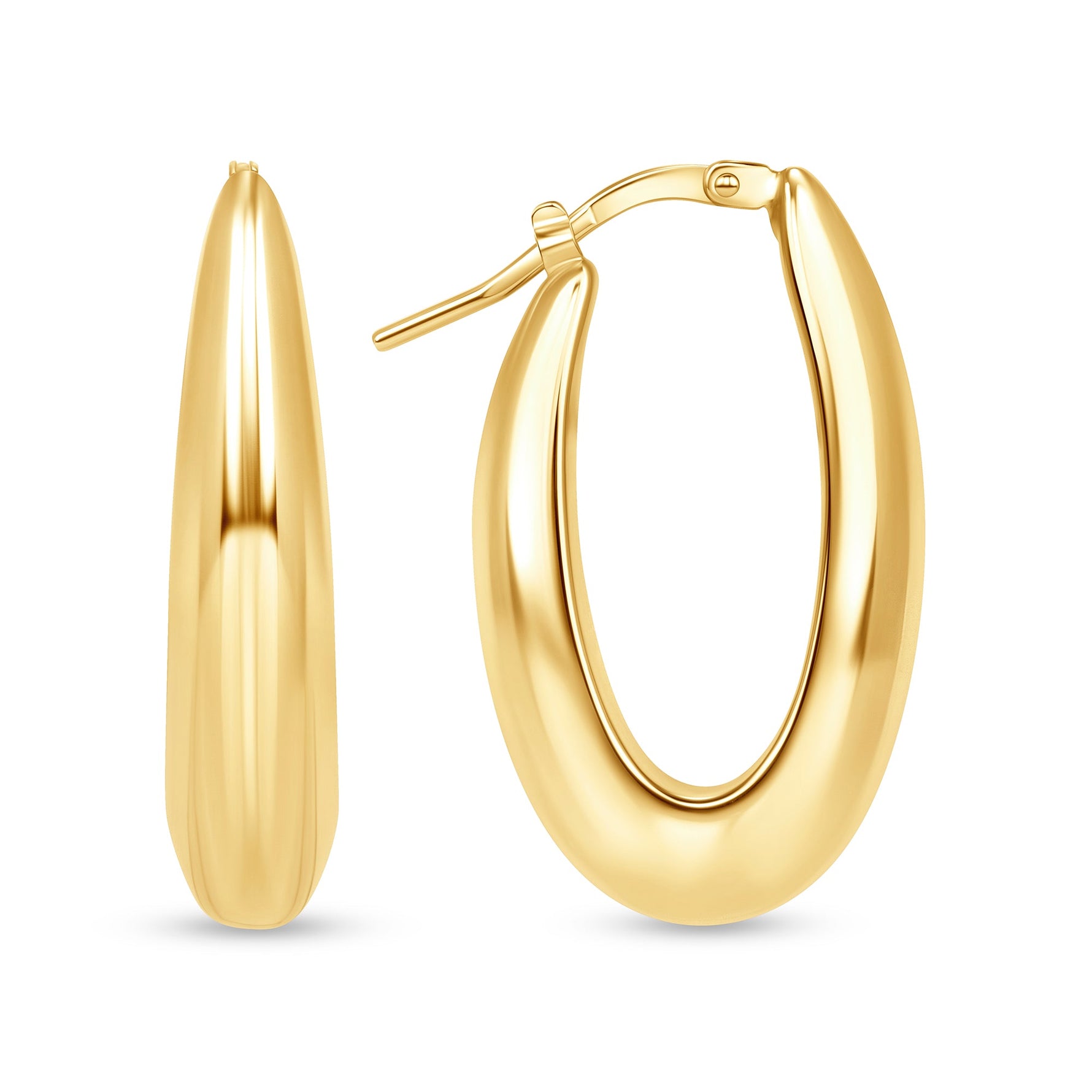 14K Gold Hallow U Hoop Earrings Earring ABGE-120-G  - Abtin & Co.