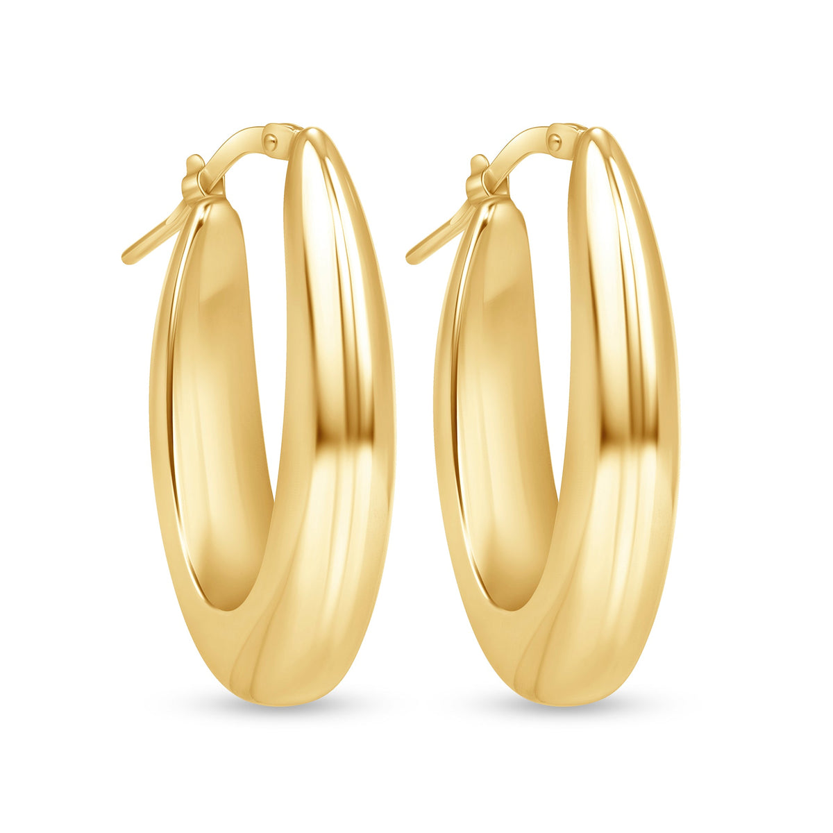 14K Gold Hallow U Hoop Earrings Earring ABGE-120-G  - Abtin & Co.