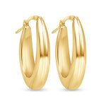 14K Gold Hallow U Hoop Earrings Earring ABGE-120-G  - Abtin & Co.