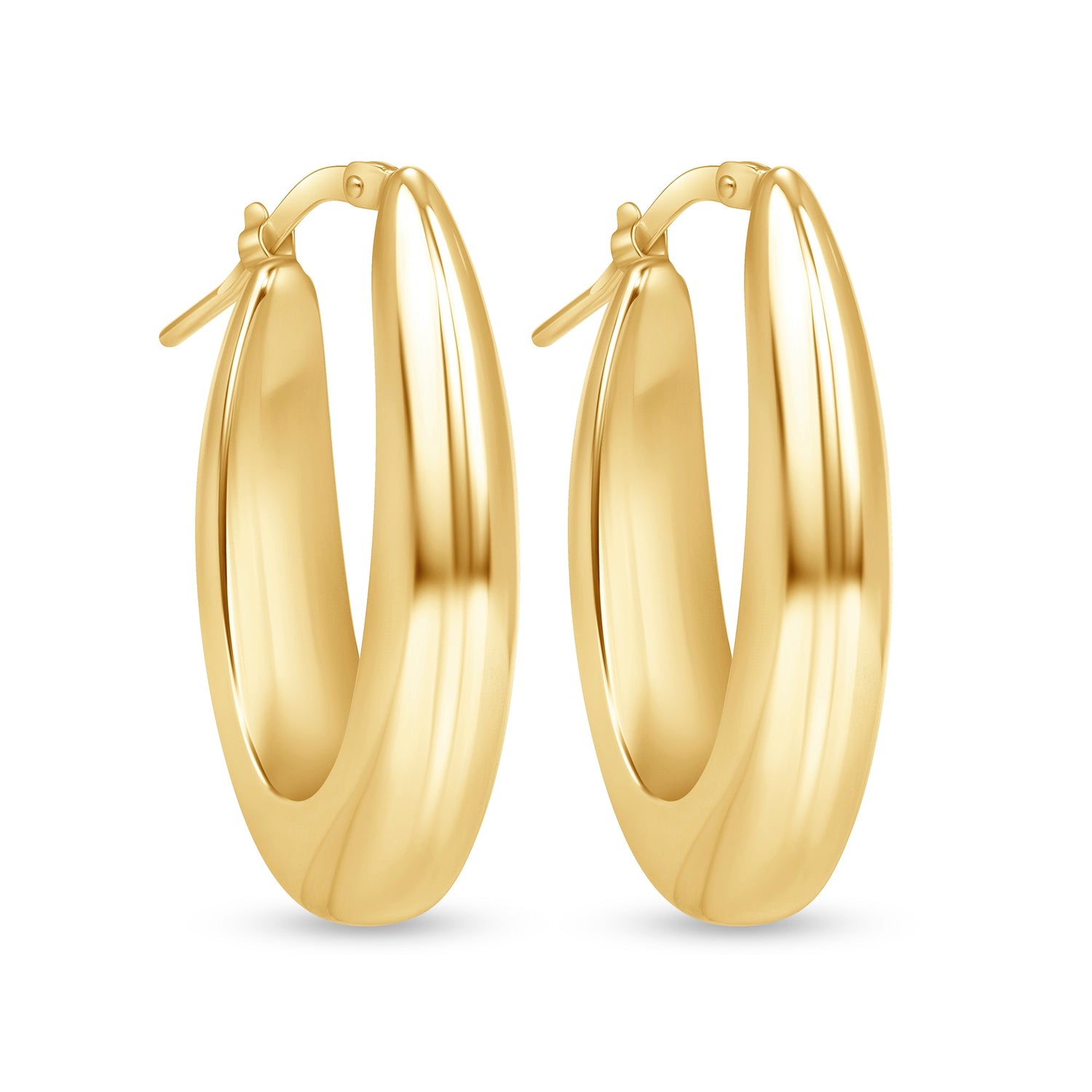 14K Gold Hallow U Hoop Earrings Earring ABGE-120-G  - Abtin & Co.