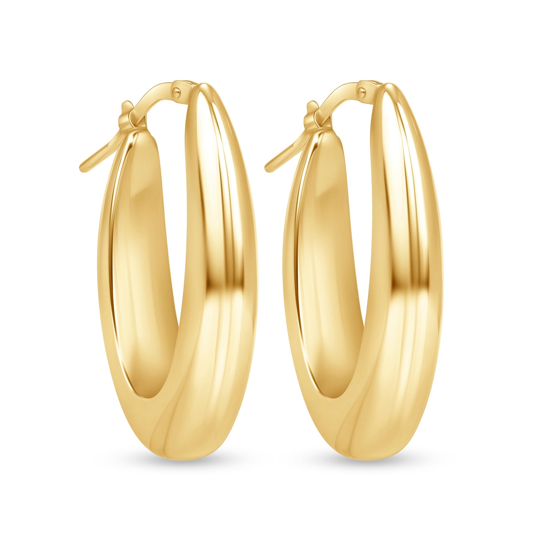 14K Gold Hallow U Hoop Earrings Earring ABGE-120-G  - Abtin & Co.