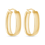 14K Gold High Polish Wide Hoop Earrings Earring ABGE-131-G  - Abtin & Co.