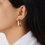 14K Gold High Polish Wide Hoop Earrings Earring ABGE-131-G  - Abtin & Co.