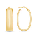 14K Gold High Polish Wide Hoop Earrings Earring ABGE-131-G  - Abtin & Co.