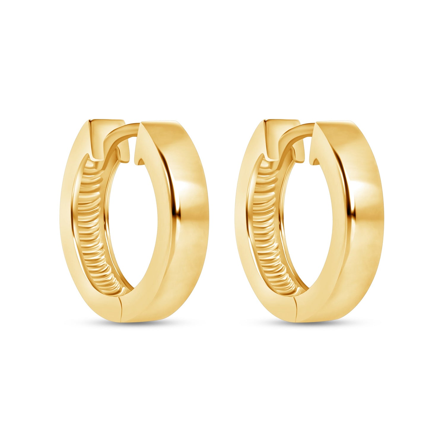 14K Gold Hinge Huggie Earrings Earring ABGE-103-G  - Abtin & Co.