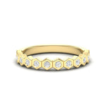 14k Gold Honeycomb Diamond stackable Ring Wedding Band Ring ABB-170.1-D  - Abtin & Co.
