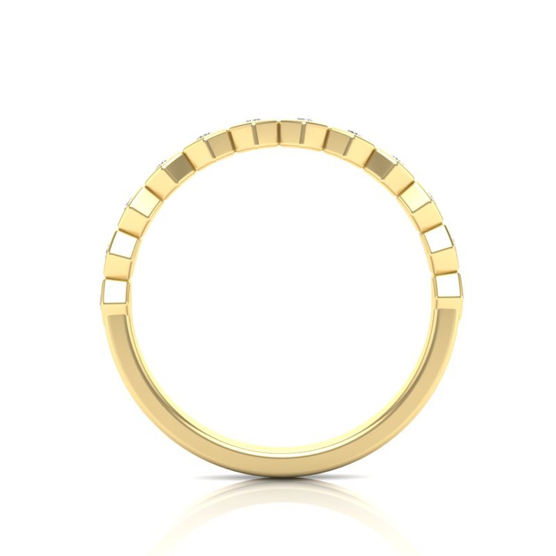 14k Gold Honeycomb Diamond stackable Ring Wedding Band Ring ABB-170.1-D  - Abtin & Co.