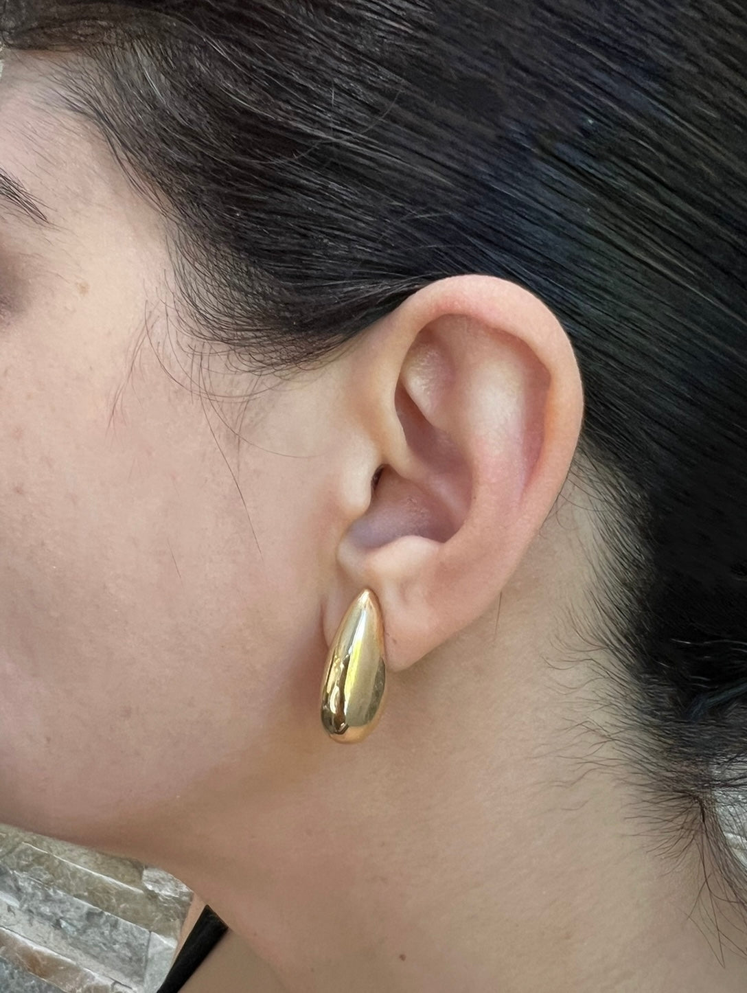 14K Gold Jumbo Tear Drop Earrings Earring ABGE-108-G  - Abtin & Co.