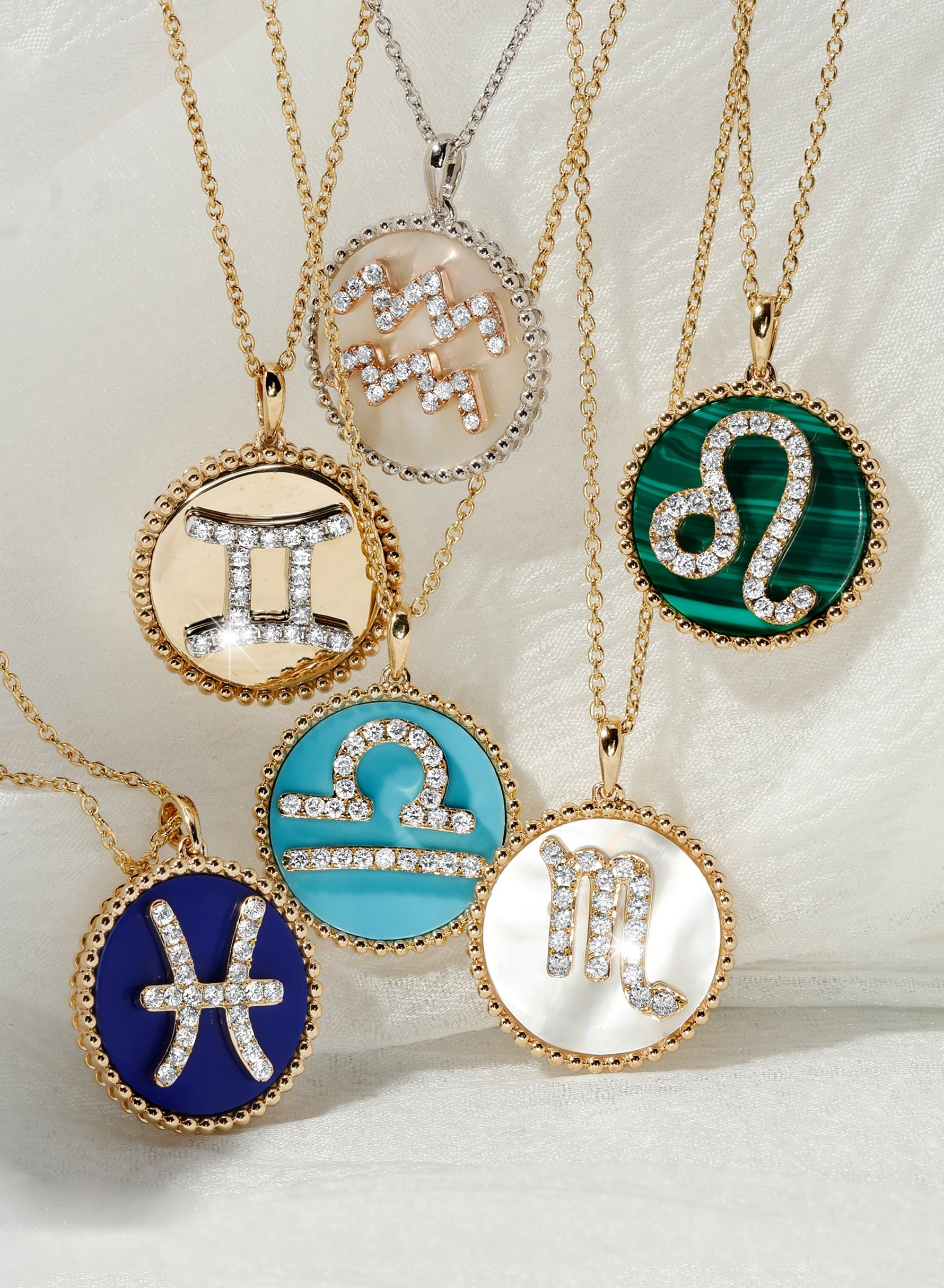 14K Gold Lapis & Diamond Sagittarius Zodiac Medallion Medallion ALP-227Y-SAG.LP  - Abtin & Co.