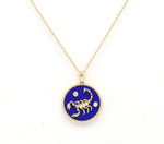 14K Gold Lapis & Diamond Scorpio Horoscope Medallion Medallion ALP-225Y-SCO.LP  - Abtin & Co.