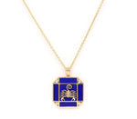 14K Gold Lapis & Diamond Scorpio Horoscope Square Pendant Necklace Pendant ALP-226Y-SCO.LP  - Abtin & Co.
