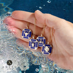 14K Gold Lapis & Diamond Virgo Horoscope Square Pendant Necklace Pendant ALP-226V1-VIR.LP  - Abtin & Co.