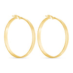 14K Gold Large Flat Tube Hoop Earrings Earring ABGE-139.6-G  - Abtin & Co.