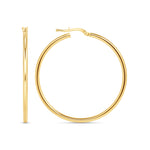 14K Gold Large Tube Hoop earrings Earring ABGE-101.3-2-G  - Abtin & Co.