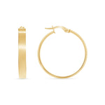 14K Gold Large Wide Flat Hoop Earrings Earring ABGE-139.5-G  - Abtin & Co.