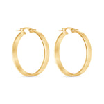 14K Gold Large Wide Flat Hoop Earrings Earring ABGE-139.5-G  - Abtin & Co.