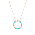 14K Gold Marquise Turquoise & Diamond Circle Pendant Pendant ABP-154-TQD-3  - Abtin & Co.
