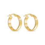 14K Gold Medium Flat Hoop Earrings Earring ABGE-139.3-G  - Abtin & Co.