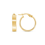 14K Gold Medium Flat Hoop Earrings Earring ABGE-139.3-G  - Abtin & Co.