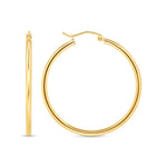 14K Gold Medium Tube Hoop earrings Earring ABGE-101.2-2-G  - Abtin & Co.