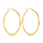 14K Gold Medium Tube Hoop earrings Earring ABGE-101.2-2-G  - Abtin & Co.