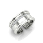 14K Gold Modern Open Cigar Diamond Ring Ring ABB-615-D-2  - Abtin & Co.