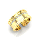 14K Gold Modern Open Cigar Diamond Ring Ring ABB-615-D-2  - Abtin & Co.