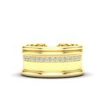 14K Gold Modern Open Cigar Diamond Ring Ring ABB-615-D-3  - Abtin & Co.