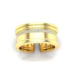 14K Gold Modern Open Cigar Diamond Ring Ring ABB-615-D-3  - Abtin & Co.