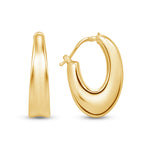 14K Gold Off-set U Hoop Earrings Earring ABGE-122-G  - Abtin & Co.
