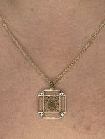14K Gold Onyx & Diamond Cancer Horoscope Square Pendant Necklace Pendant ALP-226Y-CAN.ON  - Abtin & Co.