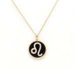 14K Gold Onyx & Diamond Leo Zodiac Medallion Medallion   - Abtin & Co.