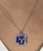 14K Gold Onyx & Diamond Taurus Horoscope Square Pendant Necklace Pendant ALP-226Y-TAU.ON  - Abtin & Co.