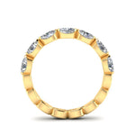 14K Gold Oval Cut Halfway East West Eternity Frame Set Lab Grown Diamond Wedding Band Ring Oval Cut ABB-394.1-LGD  - Abtin & Co.