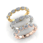 14K Gold Oval Cut Halfway East West Eternity Frame Set Lab Grown Diamond Wedding Band Ring Oval Cut ABB-394.1-LGD  - Abtin & Co.