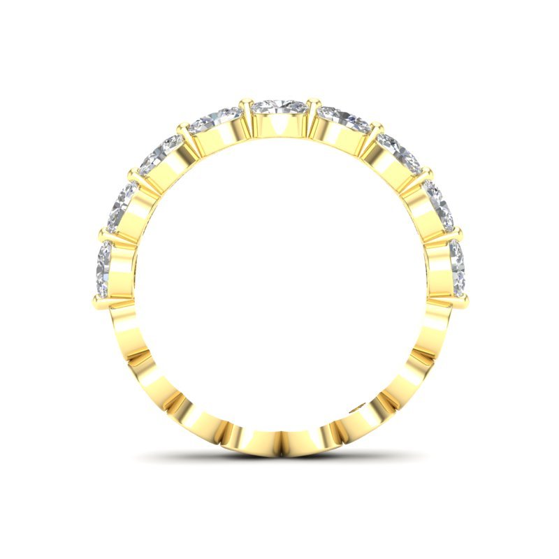 14K Gold Oval Cut Halfway Eternity East West Floating Set Lab Grown Diamond Wedding Band Ring Oval Cut ABB-438.1-LGD-2  - Abtin & Co.