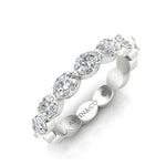 14K Gold Oval Cut Halfway Eternity East West Floating Set Lab Grown Diamond Wedding Band Ring Oval Cut ABB-440.1-LGD-1  - Abtin & Co.