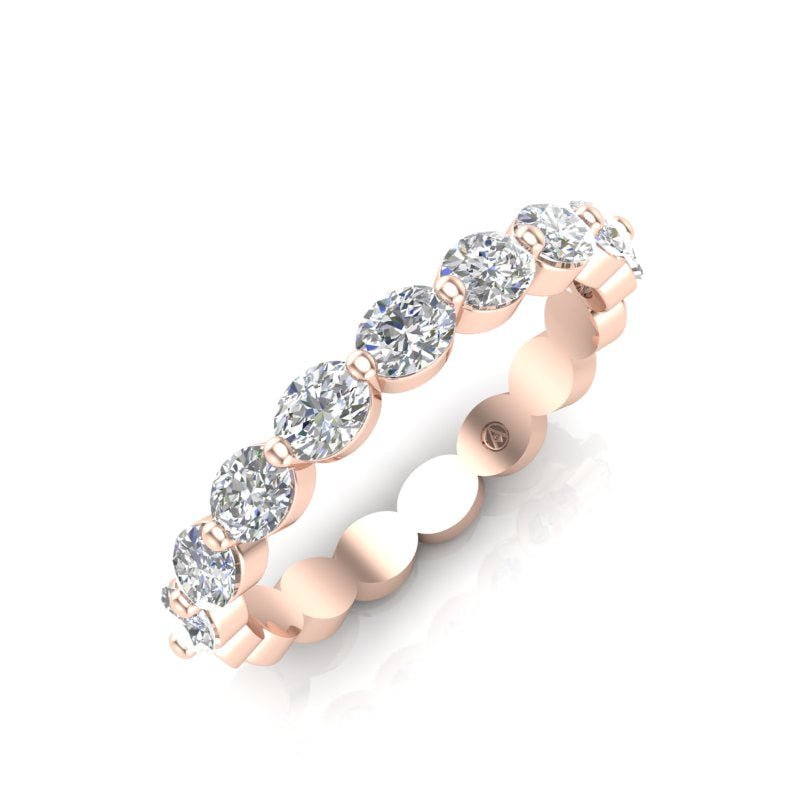 14K Gold Oval Cut Halfway Eternity East West Floating Set Lab Grown Diamond Wedding Band Ring Oval Cut ABB-438.1-LGD-3  - Abtin & Co.