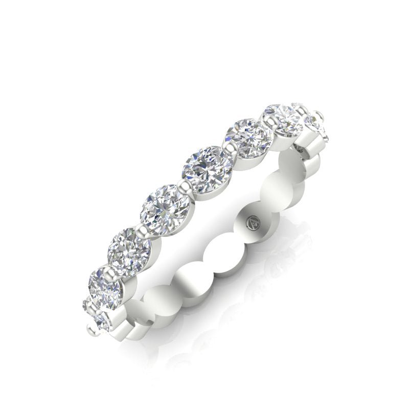 14K Gold Oval Cut Halfway Eternity East West Floating Set Lab Grown Diamond Wedding Band Ring Oval Cut ABB-438.1-LGD-1  - Abtin & Co.