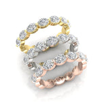 14K Gold Oval Cut Halfway Eternity East West Floating Set Lab Grown Diamond Wedding Band Ring Oval Cut ABB-440.1-LGD-3  - Abtin & Co.