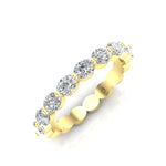 14K Gold Oval Cut Halfway Eternity East West Floating Set Lab Grown Diamond Wedding Band Ring Oval Cut ABB-438.1-LGD-2  - Abtin & Co.