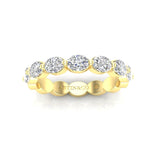 14K Gold Oval Cut Halfway Eternity East West Floating Set Lab Grown Diamond Wedding Band Ring Oval Cut ABB-440.1-LGD-2  - Abtin & Co.