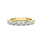14K Gold Oval Cut Halfway Eternity East West Floating Set Lab Grown Diamond Wedding Band Ring Oval Cut ABB-438.1-LGD-1  - Abtin & Co.